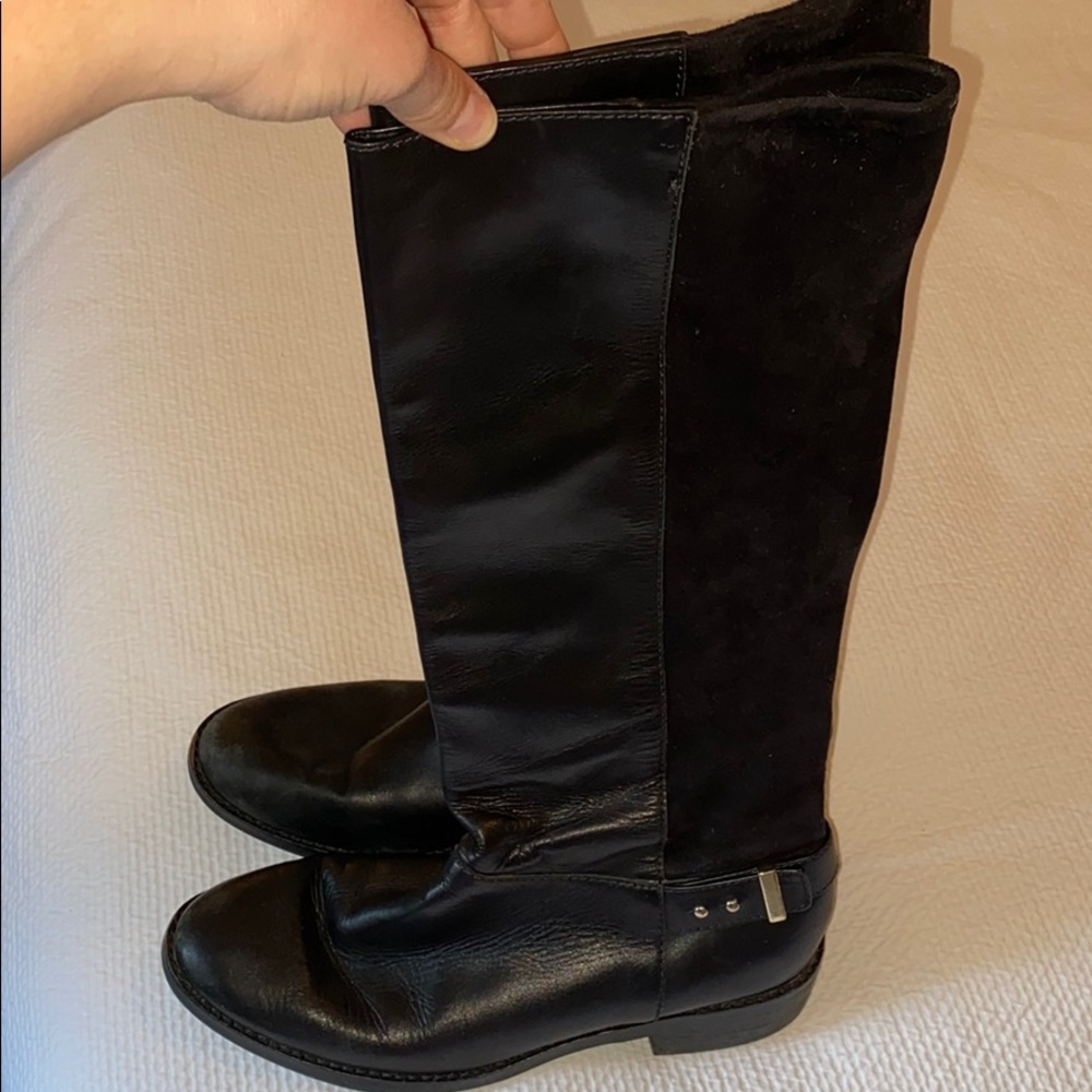 Cole Haan leather and suede blade boots